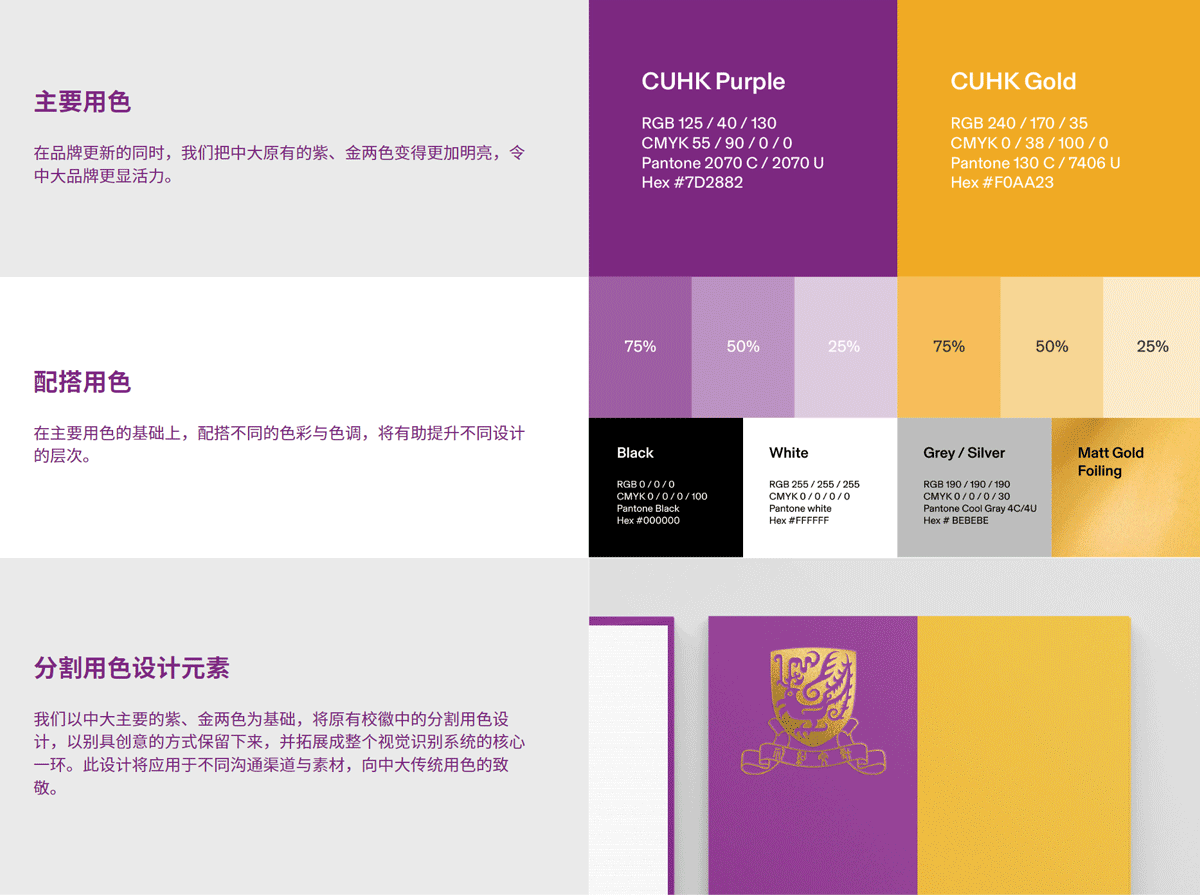 香港中文大學品牌形象升級色彩規范